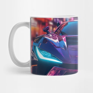 Asian Neon City Sports Car Mug